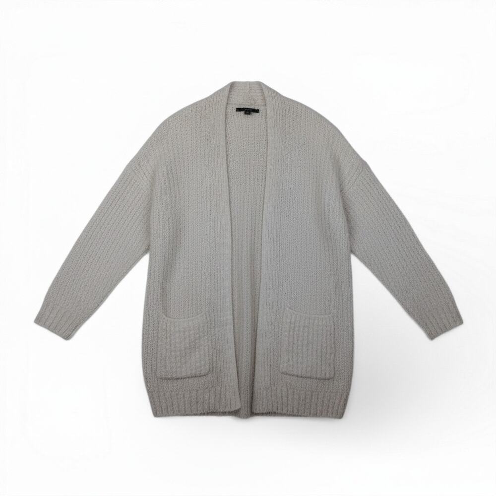 CYRUS White Eyelash Open Cardigan Sweater - Size Medium